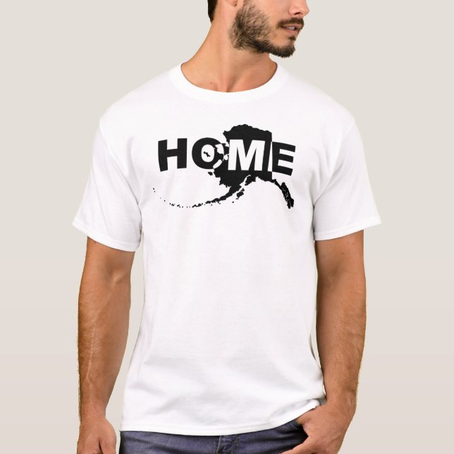 Camiseta Divertida de Alaska Hogar Lejos del Estad (Anverso)