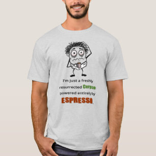 Camiseta divertida de amante del café zombie cansa