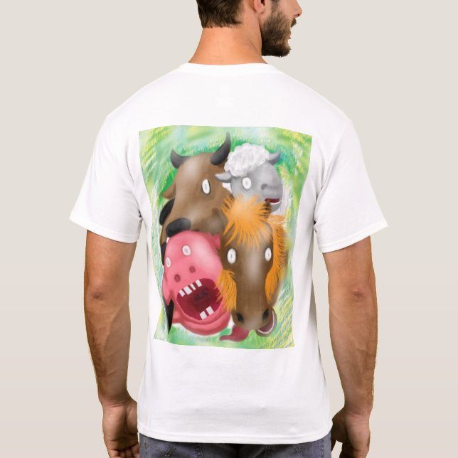Camiseta divertida de animales de dibujos animados (Reverso)