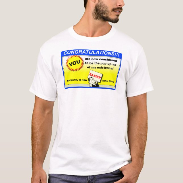 Camiseta Divertida de Anuncio Emergente (Anverso)