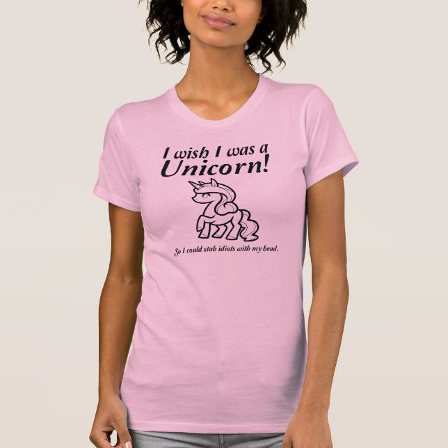 Camiseta Divertida de Apuñalamiento de Unicornio (Anverso)