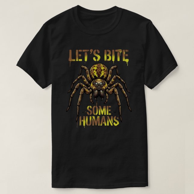 Camiseta Divertida de Araña: ¡Vamos a Morder a Alg (Diseño del anverso)