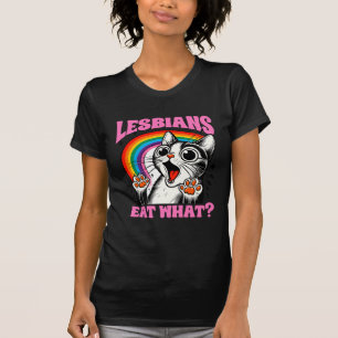 Camiseta Divertida de Arcoíris de Gato Lesbiana –