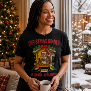 Camiseta Divertida de Ardilla para Cena de Navidad