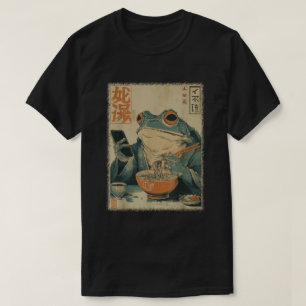 Camiseta divertida de arte de ramen de rana japone