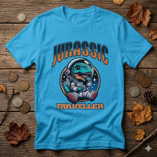 Camiseta divertida de astronauta alienígena dinosa