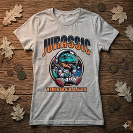 Camiseta divertida de astronauta alienígena dinosa
