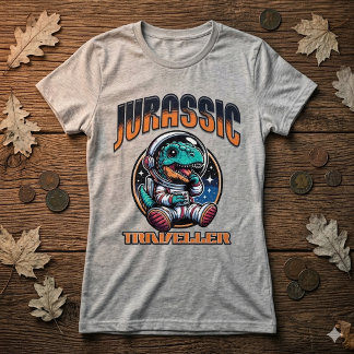 Camiseta divertida de astronauta alienígena dinosa