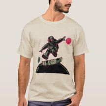Camiseta divertida de astronauta en monopatín Espa