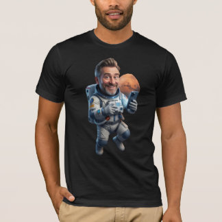 Camiseta Divertida de Astronauta Tomándose una Sel