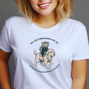 Camiseta divertida de aventura de juicio cuestiona