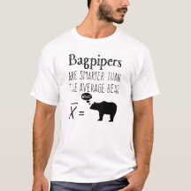 Camiseta divertida de Bagpipes - Oso medio