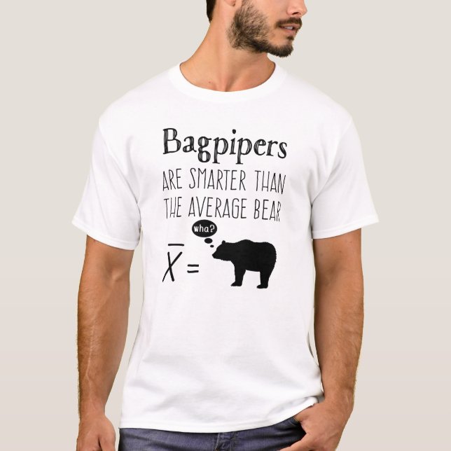 Camiseta divertida de Bagpipes - Oso medio (Anverso)
