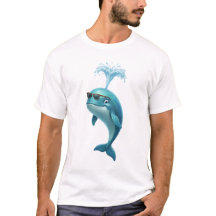 Camiseta divertida de ballena azul 3D