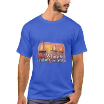 Camiseta Divertida de Barco Rojo Blanco y Control 