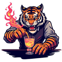 Camiseta Divertida de Barman con Tigre | Regalo pa