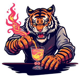 Camiseta Divertida de Barman con Tigre   Regalo pa