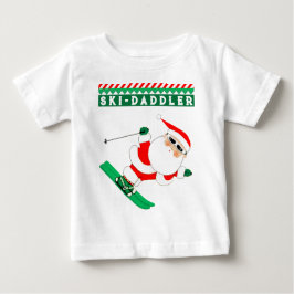 Camiseta divertida de bebé esquiando