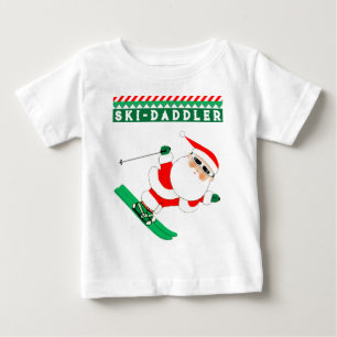 Camiseta divertida de bebé esquiando