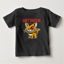Camiseta divertida de bebé gato enojado no me toqu