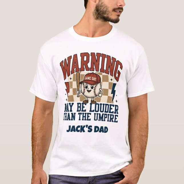 Camiseta divertida de béisbol para papá con mascot (Anverso)