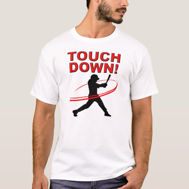 Camiseta divertida de béisbol Touchdown (Anverso)