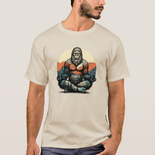 Camiseta divertida de Bigfoot Yoga Meditación Humo