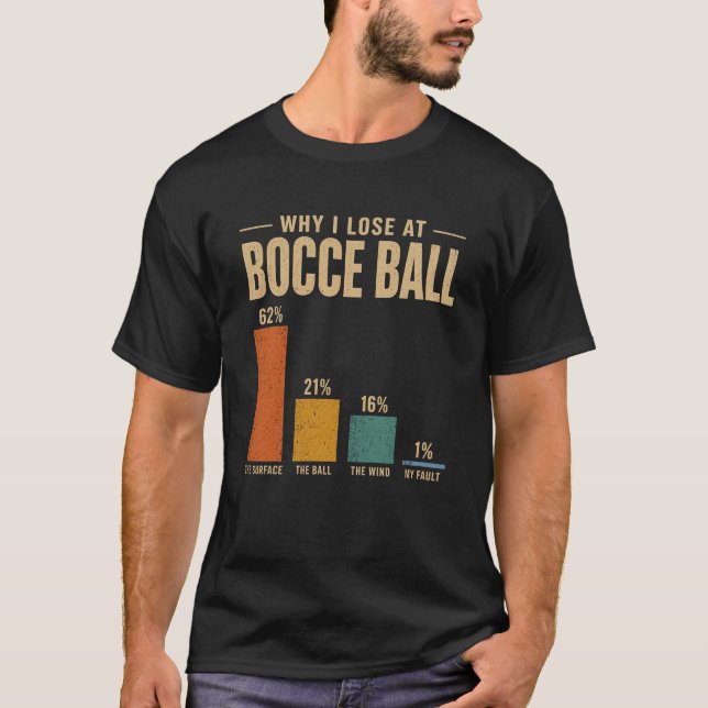 Camiseta divertida de bolas de bocha Por qué pierd (Anverso)