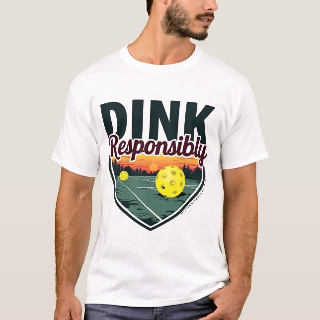 Camiseta divertida de bolas para hombres - "Dink R (Anverso)