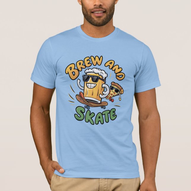 Camiseta divertida de Brew and Skate (Anverso)