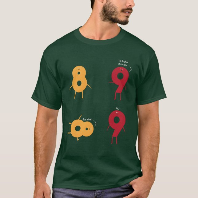 Camiseta divertida de broma matemática número ocho (Anverso)