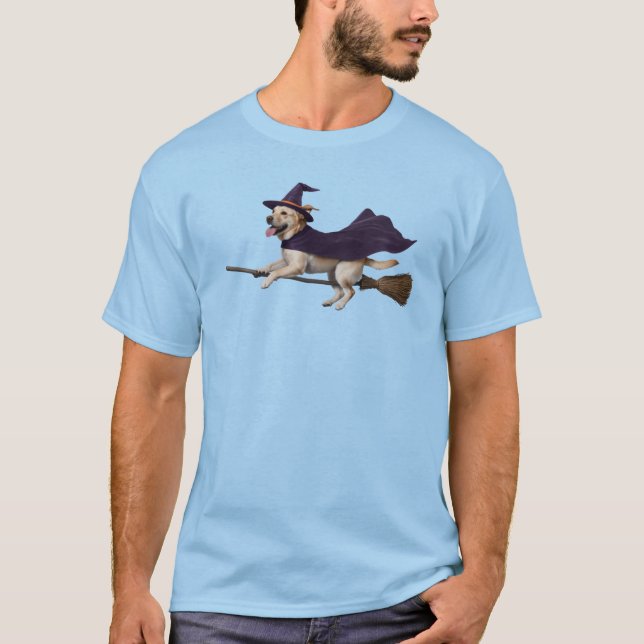 Camiseta divertida de bruja Labrador Retriever (Anverso)
