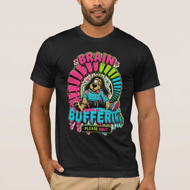 Camiseta Divertida de Buffering Cerebral (Anverso)