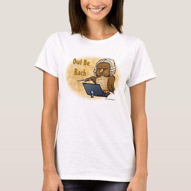 Camiseta divertida de búho Bach (Anverso)