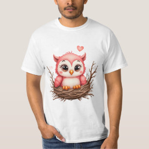 Camiseta Divertida de Búho Rosa Lindo Peekaboo Búh