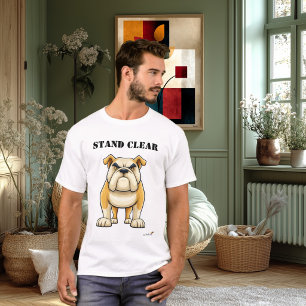 Camiseta divertida de bulldog con 'Manténgase alej