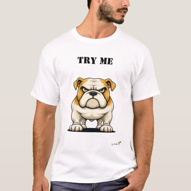 Camiseta Divertida de Bulldog Gruñón (Anverso)