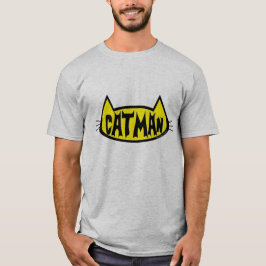 Camiseta divertida de cabeza de gato CATMAN de dob