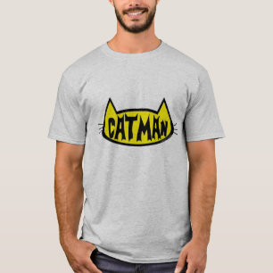 Camiseta divertida de cabeza de gato CATMAN de dob