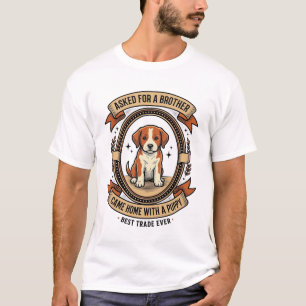 Camiseta Divertida de Cachorro Pidió un Hermano y