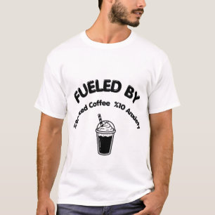 Camiseta Divertida de Café con Hielo y Ansiedad -