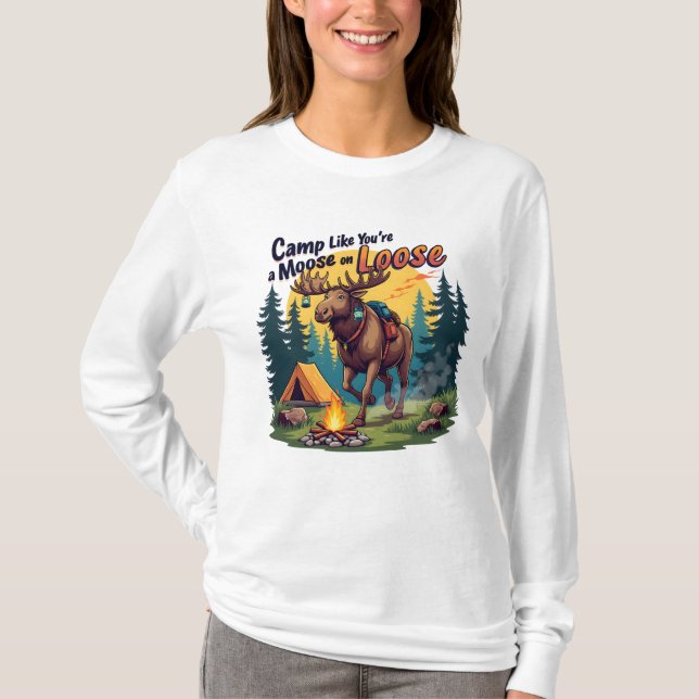 Camiseta divertida de Camping Animal (Anverso)