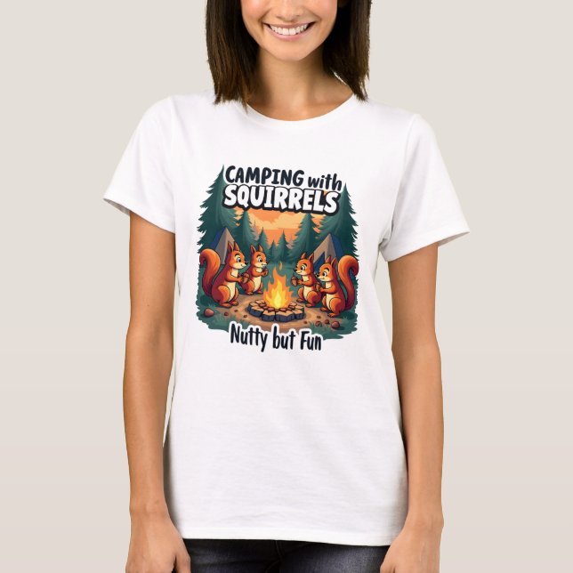 Camiseta divertida de Camping Animal (Anverso)