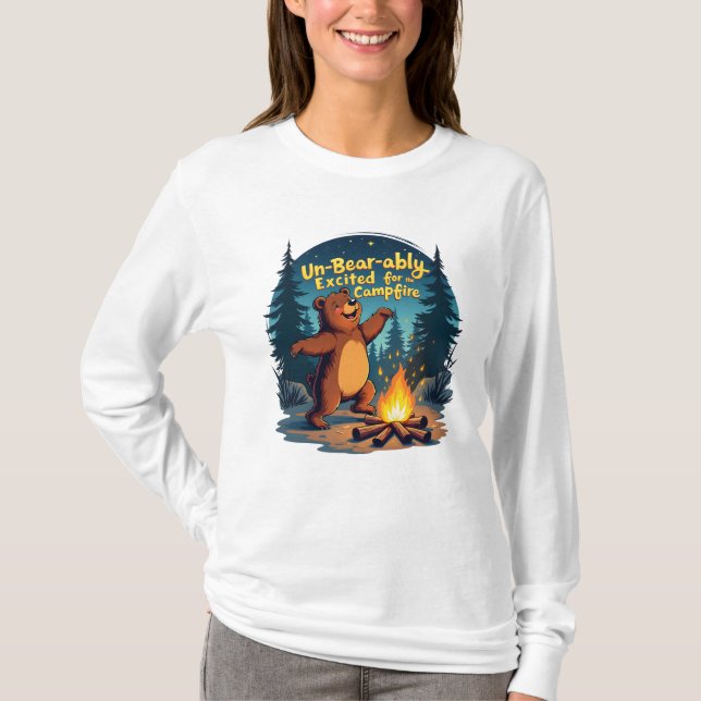Camiseta divertida de Camping Animal (Anverso)