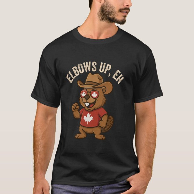 Camiseta Divertida de Canadá con Sombrero de Vaque (Anverso)