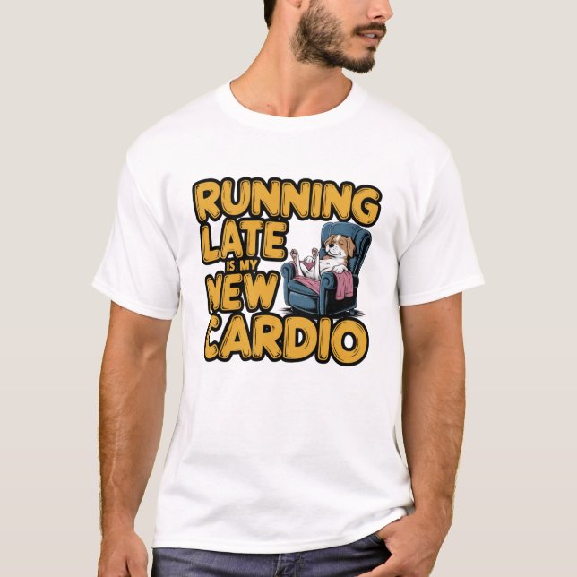 Camiseta Divertida de Cardio Tardío  (Anverso)