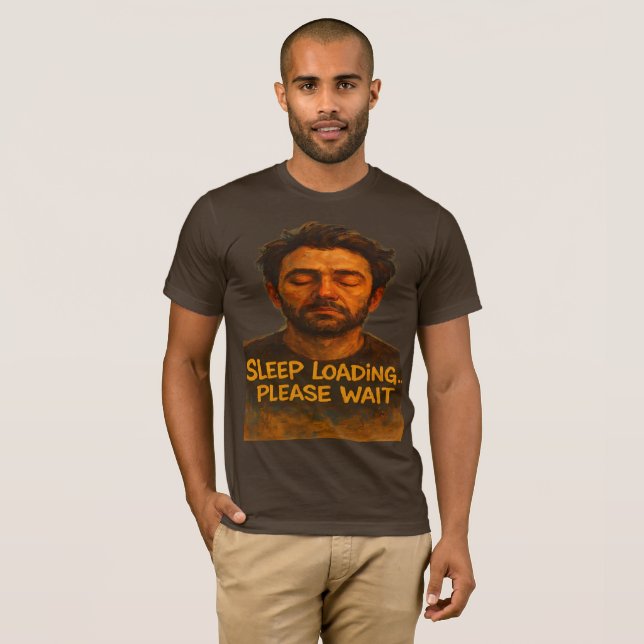 Camiseta Divertida de Carga de Sueño Espere (Anverso completo)
