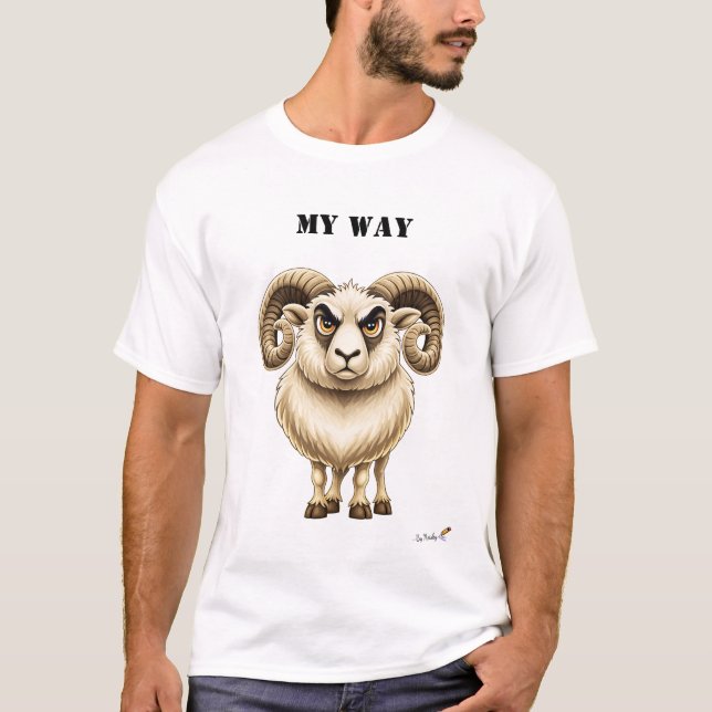 Camiseta divertida de carnero al estilo 'My Way' (Anverso)