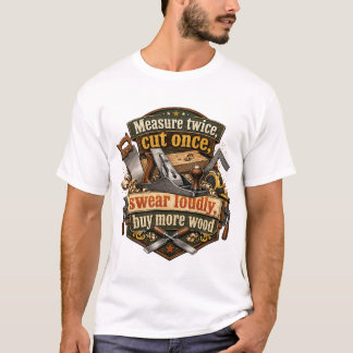Camiseta divertida de carpintería: Mide dos veces
