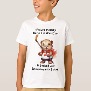 Camiseta divertida de castor de hockey